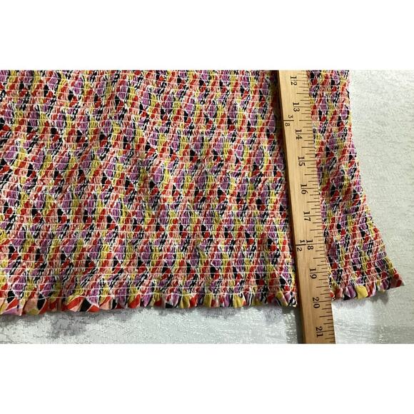 Maeve by Anthropologie smocked bodice tank top multi-colored print sz XL - Picture 6 of 6